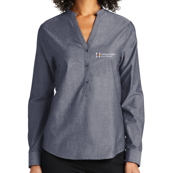 Name - Women's Long Sleeve Chambray Easy Care Shirt Thumbnail